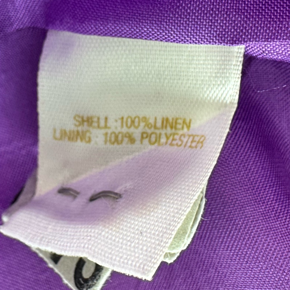 Kate Spade New York Purple Linen Sheath Dress Rosette Neck Size 8 - Picture 7 of 7
